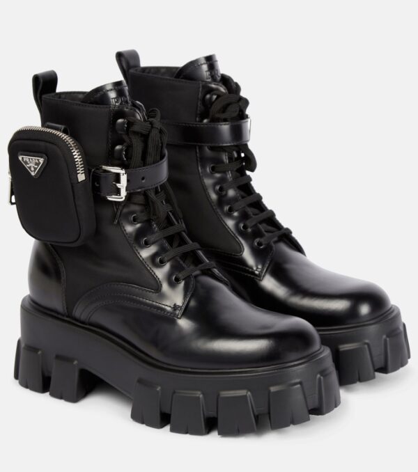 Prada Monolith Brushed Leather Boot
