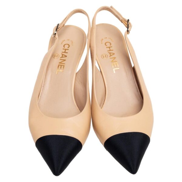 Chanel Slingback Pump — Beige & Black