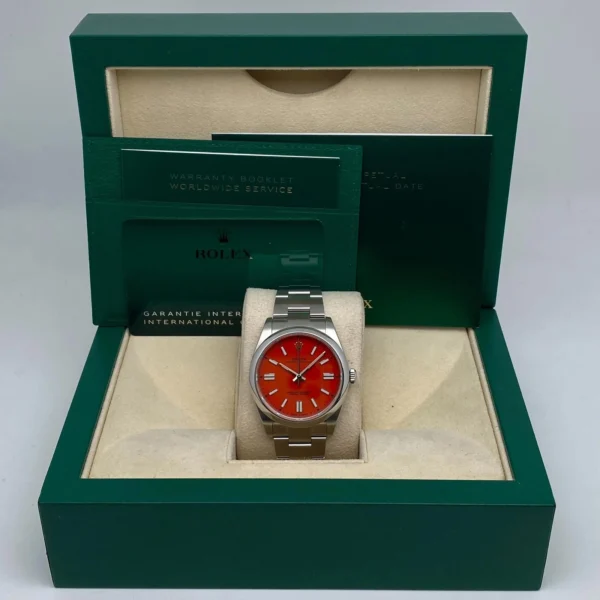 Rolex Oyster Perpetual 41 — Coral Red Dial